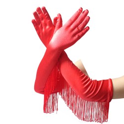 new long dancing gloves with tassels