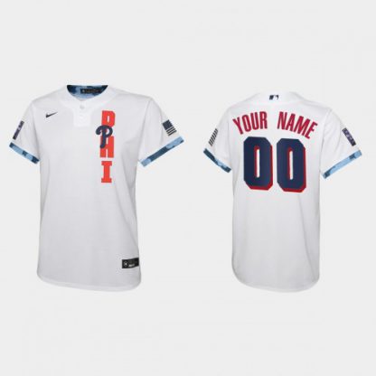 Philadelphia Phillies Custom Youth 2021 Mlb All Star Game White Jersey