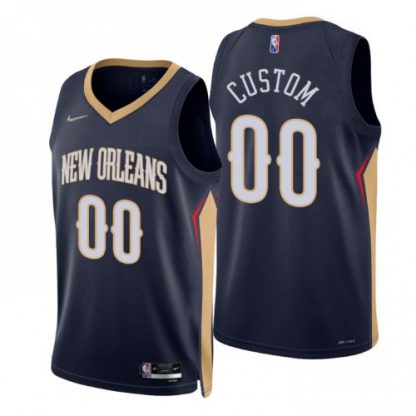 Nike Nets Custom Navy Men's 2021-22 NBA 75th Anniversary Diamond Swingman Jersey - Icon Edition