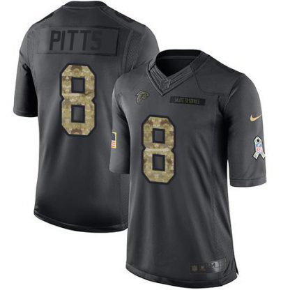 Nike Atlanta Falcons #8 Kyle Pitts Black Youth Stitched NFL Limited 2016 Salute to Service Jersey