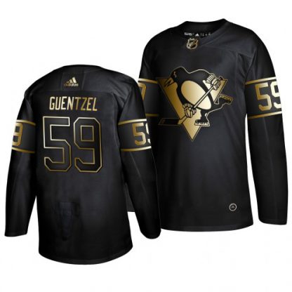 Adidas Pittsburgh Penguins #59 Jake Guentzel Men's 2019 Black Golden Edition Authentic Stitched NHL Jersey